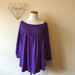 Ralph Lauren Plus Size Boho Off The Shoulder Shirt